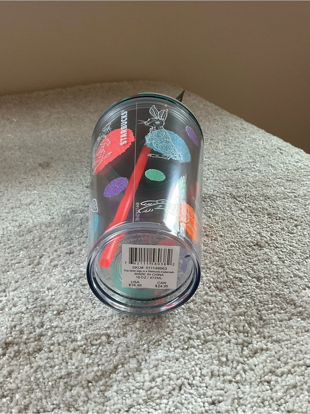 Starbucks 2024 Spring Easter Cold Cup with Stickers. 16 Oz. New